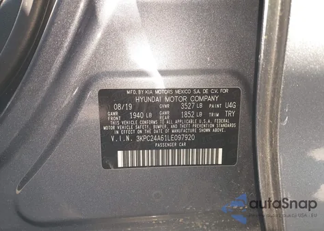2020 Hyundai Accent Se from USA, damaged, VIN 3KPC24A61LE097920